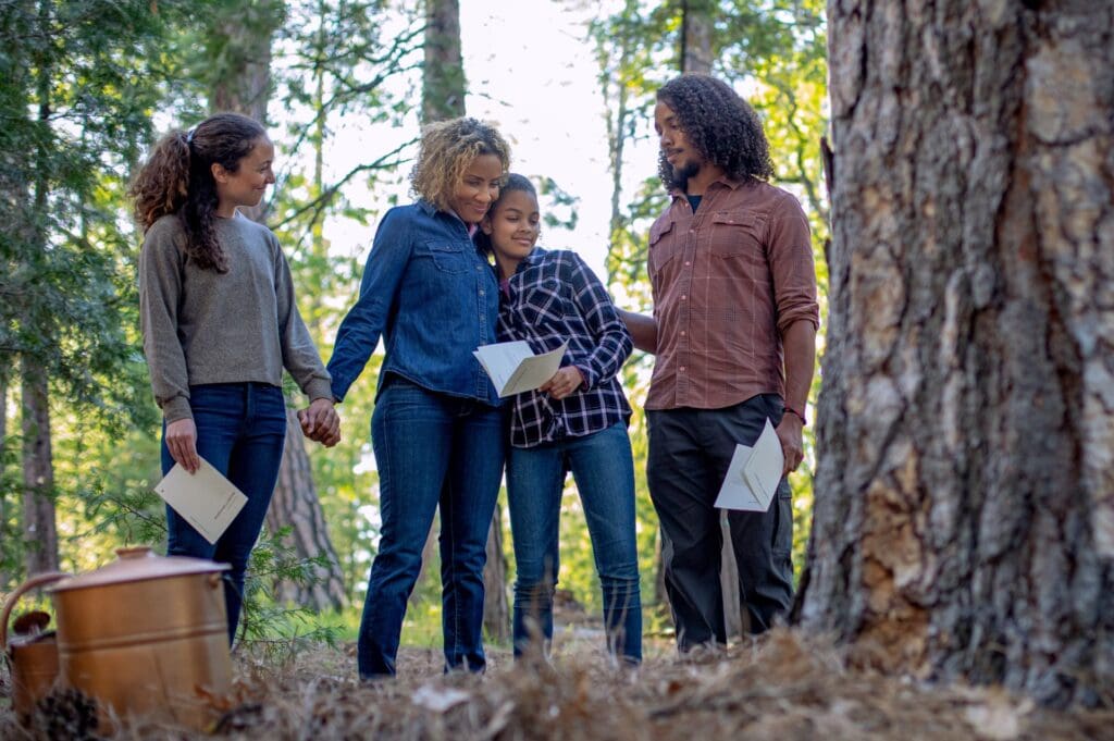 A family honors their loved one with a celebration of life