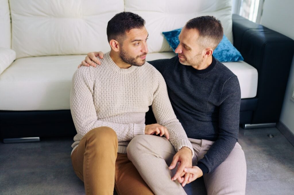 couple support each other in grieving