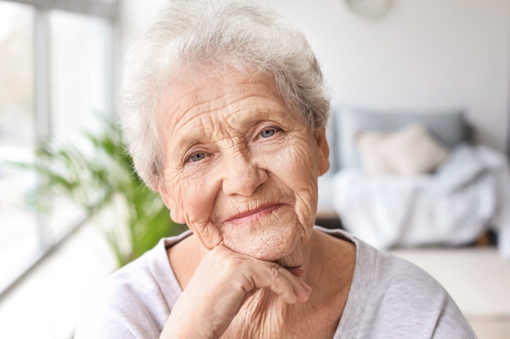 A portrait of an elderly woman from her obituary