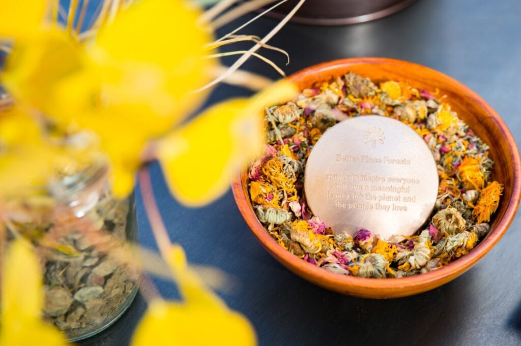 A memorial marker for an eco friendly burial alternative