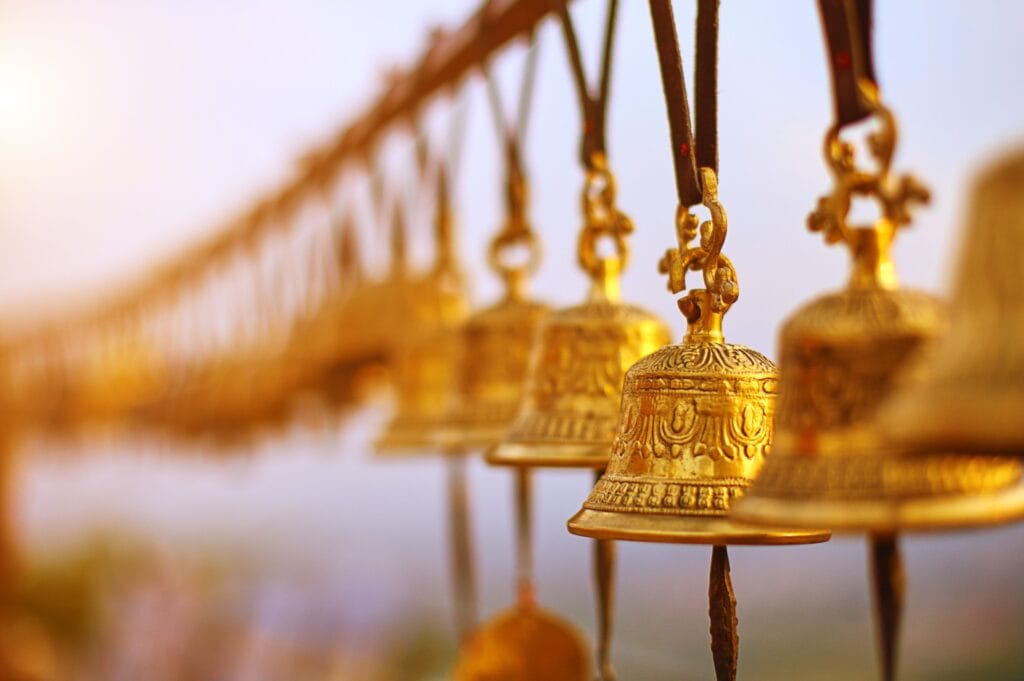 Close up of Nepaly Bells in the morning sunrise