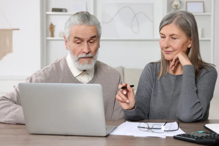 Elderly couple planning ahead for their cremation needs