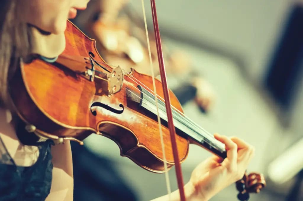 Violin playing at a funeral
