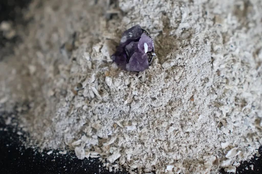 A gemstone made from ashes of a deceased loved one