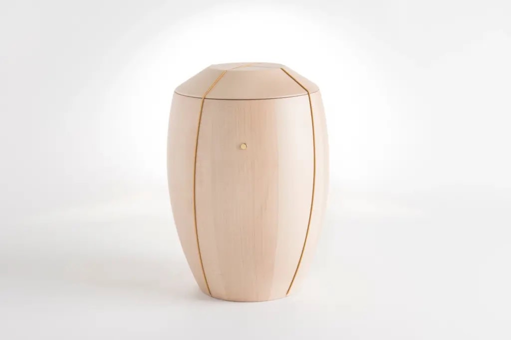 A cremation urn for ashes