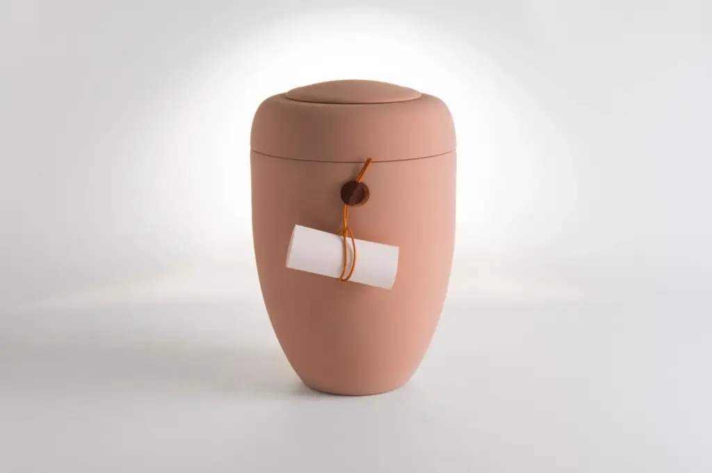 A cremation urn for ashes